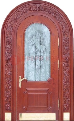 Толстая металлическая арочная дверь со стеклом ДА-20 в Волжском