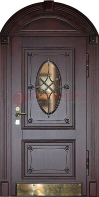 Арочная металлическая дверь с виноритом ДА-38 в Волжском