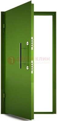 Зеленая металлическая бронированная дверь ДБ-8 в Ростове-На-Дону