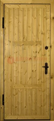 Светлая металлическая дверь с евровагонкой ДЕ-2 в Волжском