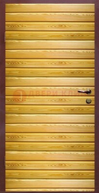Железная дверь цвета сосна с евровагонкой ДЕ-6 в Волжском
