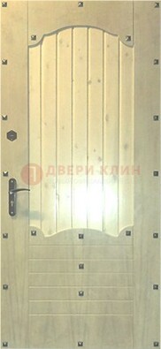 Белая железная дверь с евровагонкой ДЕ-9 в Волжском