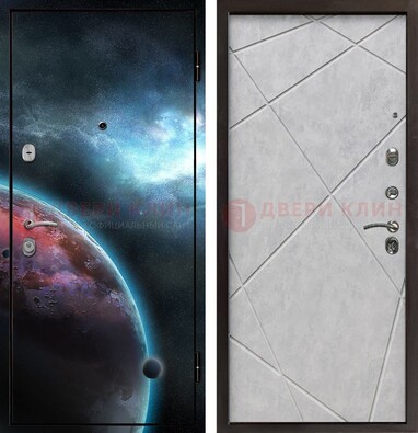 Железная дверь с фотопечатью планеты ДФ-21 в Волжском