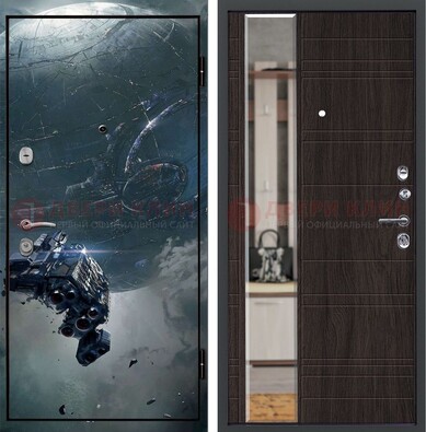Железная дверь с фотопечатью космической фантастики ДФ-51 в Волжском