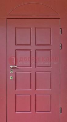 Красная стальная дверь с верхней фрамугой ДФГ-13 в Волжском