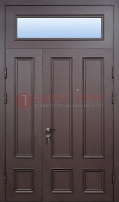 Классическая входная дверь МДФ со стеклом и фрамугой ДФГ-31 в Волжском