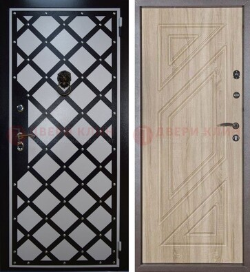 Металлическая дверь с порошковым напылением и ковкой ДК-24 в Волжском
