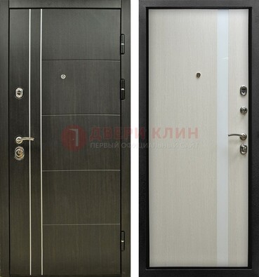 Морозостойкая темная металлическая дверь с МДФ ДМ-164 в Волжском