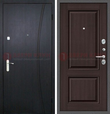 Темная стальная дверь с МДФ панелями ДМ-362 в Волжском