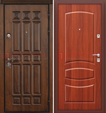 Темная металлическая дверь с МДФ и узором ДМ-364 в Волжском