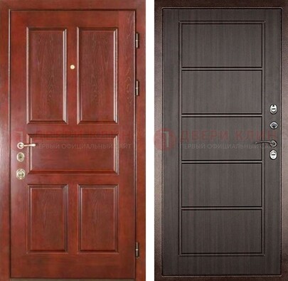 Красная металлическая дверь с МДФ в квартиру ДМ-387 в Волжском