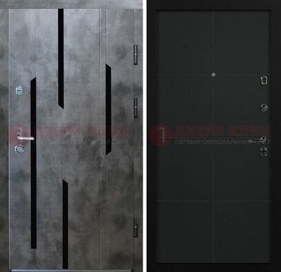Стальная дверь с МДФ в темном цвете ДМ-415 в Волжском