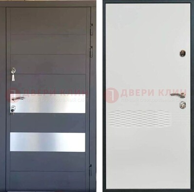 Металлическая дверь МДФ темная и светлая ДМ-420 в Волжском