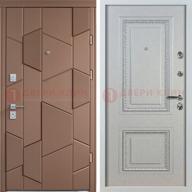 Квартирная стальная дверь с разными панелями МДФ ДМ-496 в Волжском