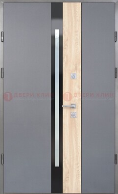 Полуторная металлическая дверь с МДФ ДМ-503 в Волжском