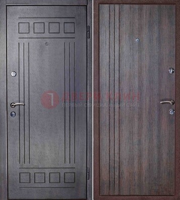 Темная стальная дверь с МДФ с рисунком ДМ-83 в Екатеринбурге