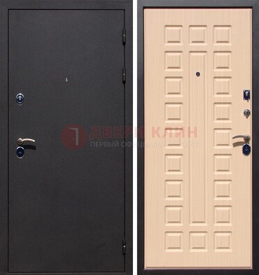 Черная стальная дверь с порошковым окрасом МДФ внутри ДП-102 в Волжском