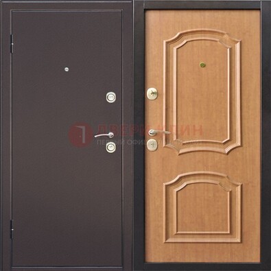 Темная железная дверь с порошковым покрытием ДП-10 в Мытищах