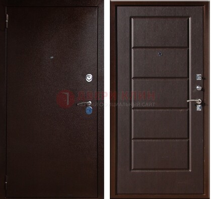 Темная входная дверь с порошковым окрасом ДП-113 в Волжском
