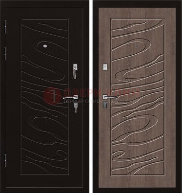 Темная железная дверь с порошковым окрасом ДП-127 в Волжском