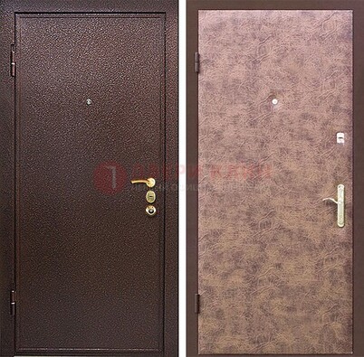 Коричневая входная дверь с порошковым покрытием ДП-147 в Волжском