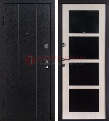 Черная металлическая дверь с порошковым напылением ДП-176 в Волжском