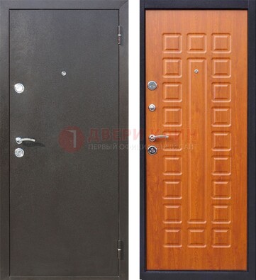 Коричневая стальная дверь с порошковым напылением ДП-202 в Волжском