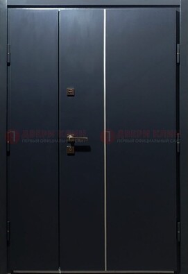 Темная металлическая дверь с порошковым покрытием ДП-220 в Волжском