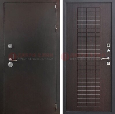 Черная железная дверь с порошковым покрытием ДП-222 в Волжском