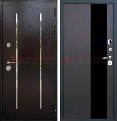 Стальная дверь с порошковым напылением с МДФ и стеклом ДП-230 в Волжском