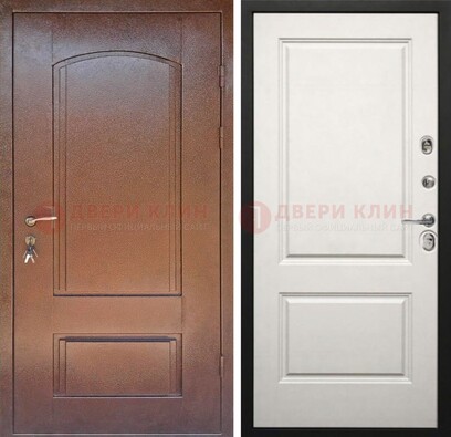 Железная дверь с порошковым покрытием Медный антик со светлой МДФ ДП-234 в Волжском