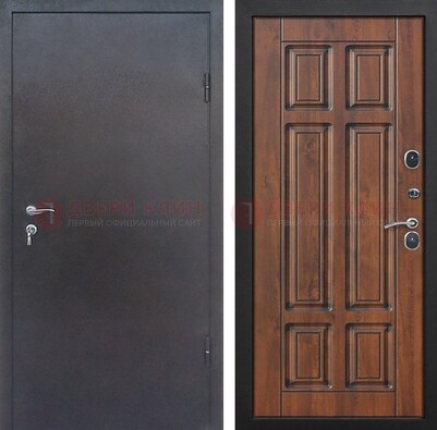 Темная входная дверь с порошковым покрытием с МДФ панелью ДП-235 в Волжском