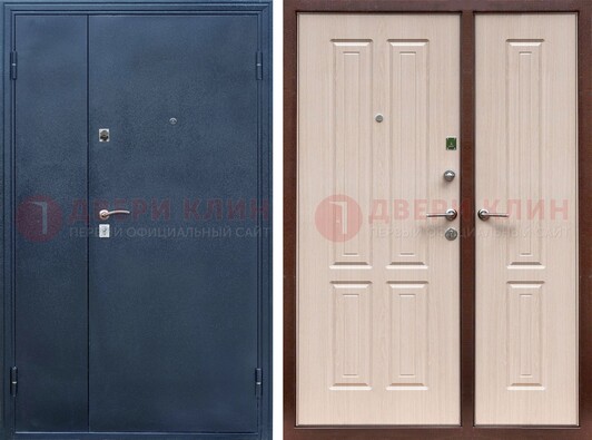 Двустворчатая стальная дверь с порошковым напылением и МДФ ДП-239 в Волжском