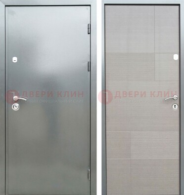 Металлическая серая дверь с порошковым покрытием и серым МДФ внутри ДП-250 в Кирове