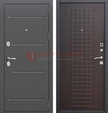 Металлическая дверь с порошковым покрытием и МДФ Махагон ДП-254 в Волжском