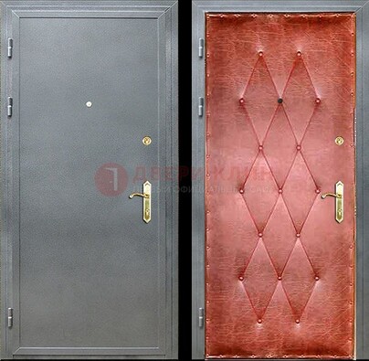 Серая стальная дверь с порошковым покрытием ДП-25 в Волжском