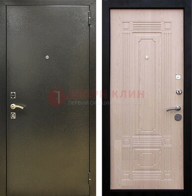 Входная темно-серая дверь с порошковым напылением и МДФ ДП-273 в Волжском