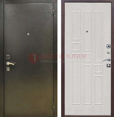 Входная дверь Темное серебро с порошковой отделкой и терморазрывом МДФ ДП-282 в Волжском