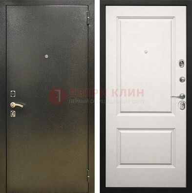 Металлическая темная дверь с порошковым напылением и классической МДФ ДП-298 в Волжском