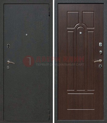 Черная металлическая дверь с порошковым окрасом ДП-47 в Волжском