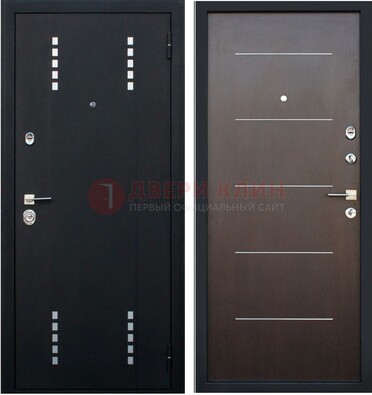 Черная металлическая дверь с порошковым окрасом ДП-62 в Волжском