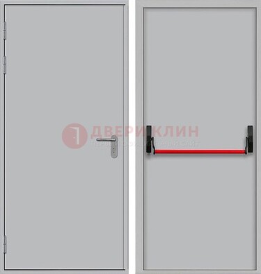Белая металлическая противопожарная дверь с длинной ручкой ДПП-14 в Волжском
