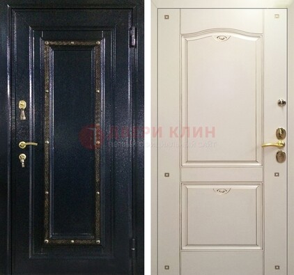 Парадная дверь с золотистым декором ДПР-3 в квартиру в Волжском