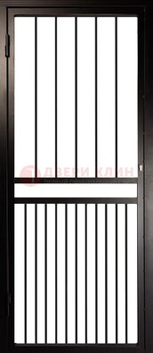 Коричневая одностворчатая железная решетчатая дверь ДР-24 в Волжском