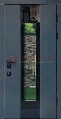 Современная дверь со стеклом для коттеджа ДС-40 в Волжском