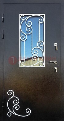 Входная дверь Порошок со стеклом и ковкой ДСК-278 в Волжском