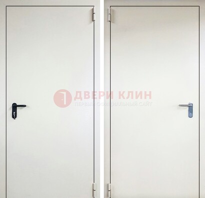 Белая железная техническая дверь ДТ-16 в Волжском