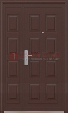 Коричневая железная тамбурная дверь ДТМ-37 в Волжском