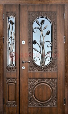 Железная дверь с виноритом и ковкой ДВТ-180 в Волжском