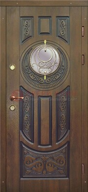 Одностворчатая входная дверь с виноритом и стеклом ДВТ-193 в Волжском